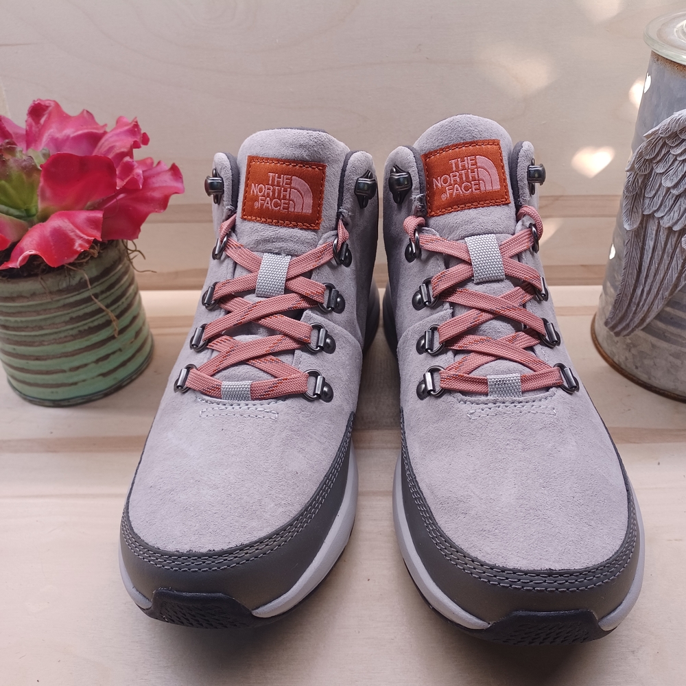 The North Face Gray and Pink Hiking Boots
